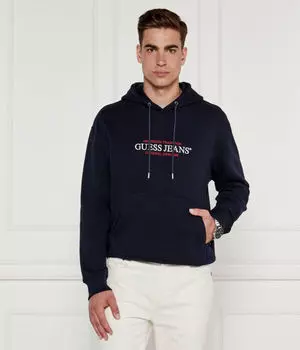 Толстовка мужская Guess Jeans Regular Fit с логотипом, синий