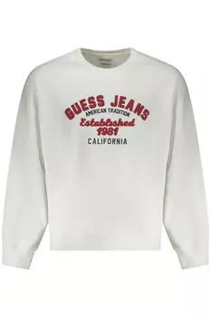Толстовка мужская Guess Jeans с принтом, белый / красный