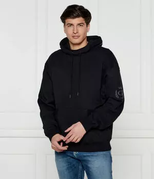 Толстовка мужская Guess Jeans с вышивкой на рукаве, черный