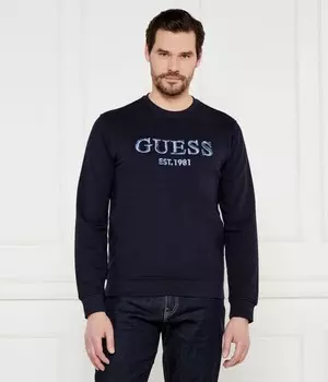 Толстовка мужская Guess Jeans Slim Fit с логотипом, синий