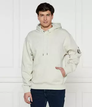 Толстовка мужская Guess Jeans свободного кроя с декором капюшона, бежевый