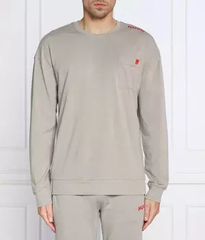 Толстовка мужская Hugo Bodywear с длинными рукавами и этикеткой, серый