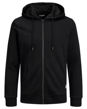 Толстовка мужская Jack & Jones на молнии с капюшоном, черный