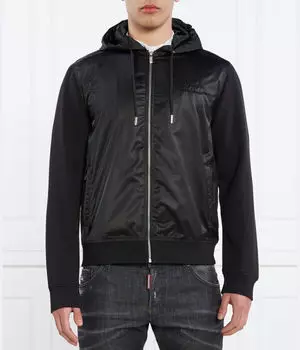 Толстовка мужская Karl Lagerfeld комбинированная на молнии с капюшоном, черный