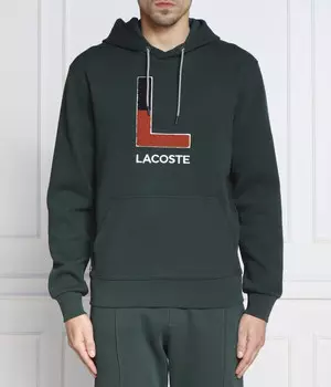 Толстовка мужская Lacoste с капюшоном, зеленый