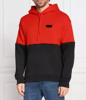 Толстовка мужская Levi'S двуцветная, черно-красный