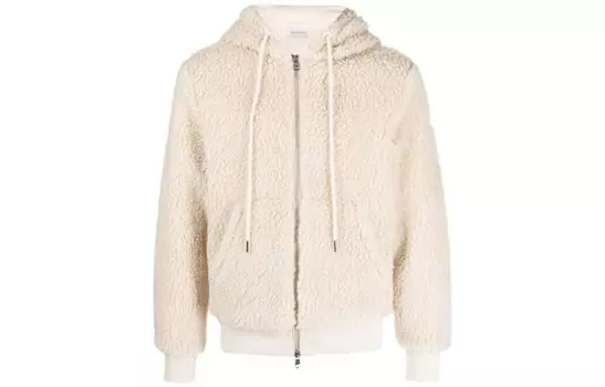 Толстовка мужская Moncler Teddy с капюшоном, персиковый