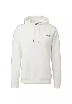 Толстовка мужская, на шнурке, ребристые манжеты QS, белый