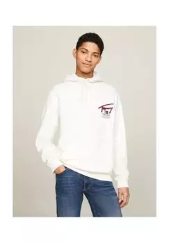 Толстовка мужская, на шнурке, с карманом-кенгуру TOMMY Jeans, цвет Ybh Ancient White