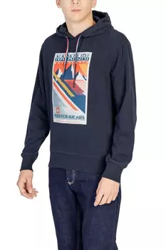 Толстовка мужская Napapijri с принтом гор, черный