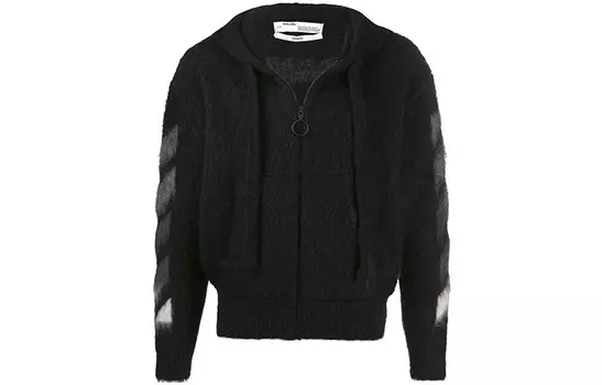 Толстовка мужская Off-White меховая, черный