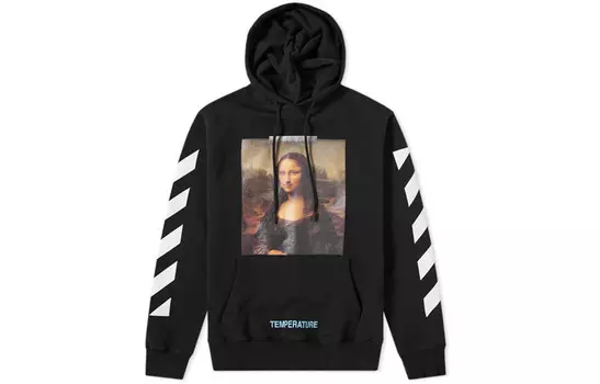 Толстовка мужская Off-White с принтом Мона Лиза, черный