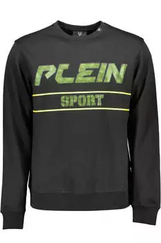 Толстовка мужская Plein Sport с принтом, черный / салатовый