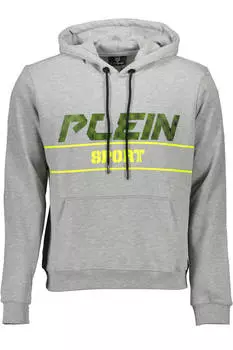 Толстовка мужская Plein Sport, серый / зеленый / желтый