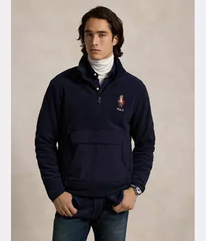 Толстовка мужская Polo Ralph Lauren флисовая с воротником на молнии, синий