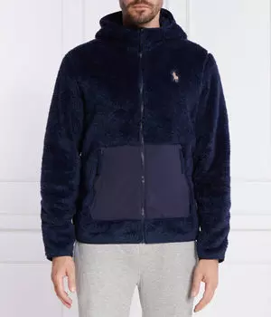 Толстовка мужская Polo Ralph Lauren из искусственного меха на молнии, синий