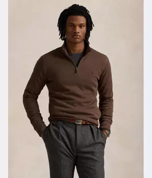 Толстовка мужская Polo Ralph Lauren с воротником на молнии, коричневый