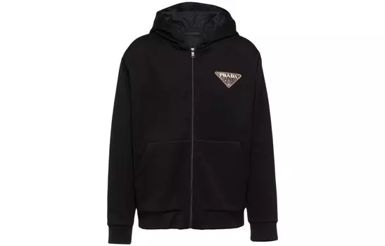 Толстовка мужская Prada на молнии, черный / золотой