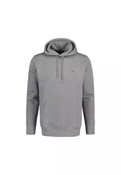 Толстовка мужская - REGULAR SHIELD HOODIE, толстовка с капюшоном, микс хлопка GANT, серый