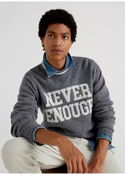 Толстовка мужская серая с воротником стойкой United Colors of Benetton