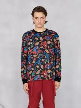 Толстовка мужская Shein с мультяшным принтом, черный