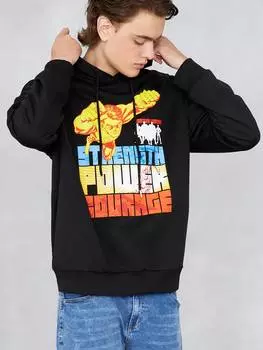 Толстовка мужская Shein с рисунком, черный