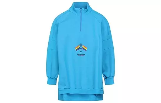 Толстовка мужская синяя Balenciaga, синий