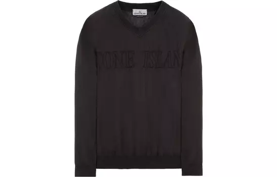 Толстовка мужская Stone Island с вышивкой логотипа, черный