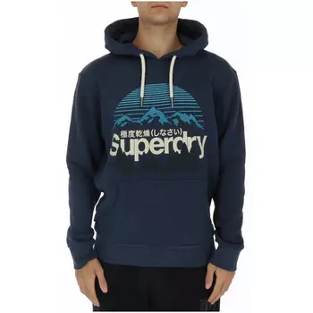 Толстовка мужская Superdry. с принтом, синий