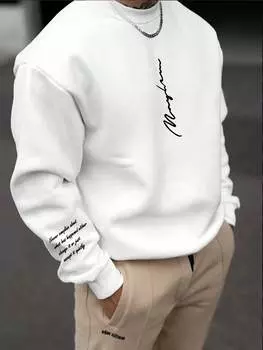 Толстовка мужская свободного кроя Manfinity Homme с буквенным принтом, белый