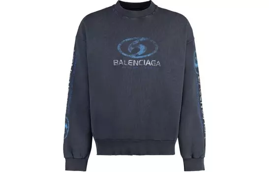 Толстовка мужская темно-синяя Balenciaga, темно-синий