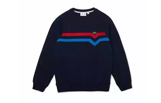 Толстовка мужская темно-синяя красновато-синяя Lacoste, темно-синий