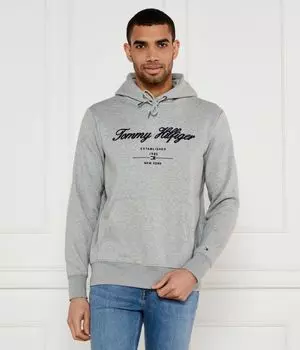 Толстовка мужская Tommy Hilfiger с капюшоном и логотипом, серый