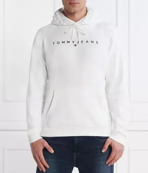 Толстовка мужская Tommy Jeans классическая с логотипом бренда, белый