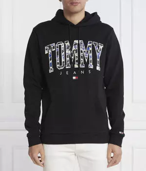 Толстовка мужская Tommy Jeans с камуфляжным логотипом, черный