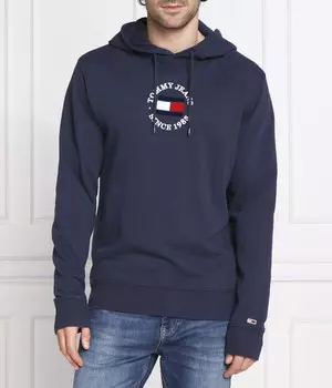 Толстовка мужская Tommy Jeans с капюшоном и логотипом бренда, синий