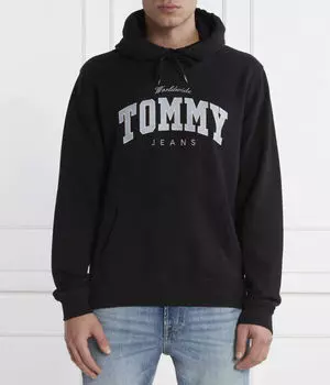 Толстовка мужская Tommy Jeans с принтом, черный