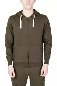 Толстовка мужская U.S. Polo Assn. с капюшоном на молнии, зеленый
