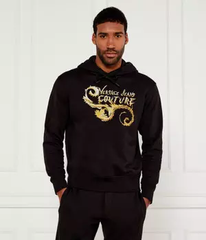 Толстовка мужская Versace Jeans Couture с золотым узором, черный
