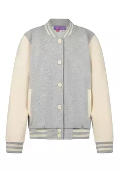 Толстовка myMo KIDS Collegejacke Aus Sweat, цвет Grau Melange Gelb