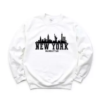 Толстовка «Нью-Йорк Манхэттен» Simply Sage Market, белый