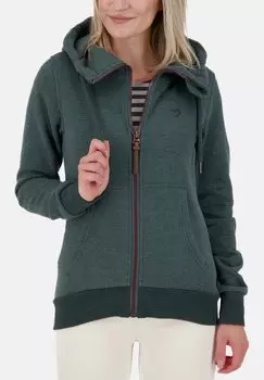 Толстовка на молнии alife & kickin, темно-зеленый меланж