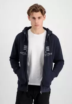 Толстовка на молнии Alpha Industries, темно-синий
