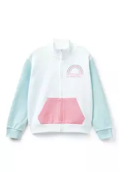 Толстовка на молнии And Collar United Colors of Benetton, цвет light blue