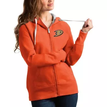 Толстовка на молнии Antigua Anaheim Ducks, оранжевый