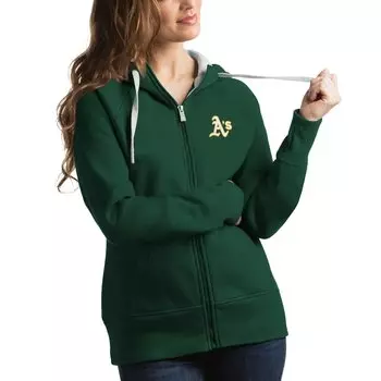 Толстовка на молнии Antigua Oakland Athletics, зеленый