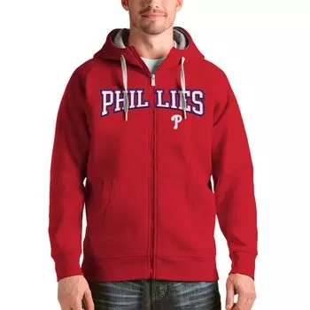Толстовка на молнии Antigua Philadelphia Phillies, красный