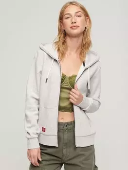 Толстовка на молнии Athletic College Superdry, ледниковый серый мергель
