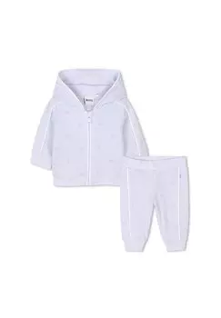 Толстовка на молнии BABY CARDIGAN TROUSERS UNISEX SET BOSS Kidswear, светло-голубой