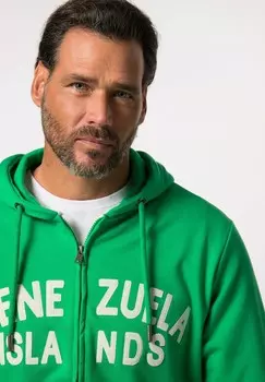 Толстовка на молнии BADGES HOOD JP1880, зеленый